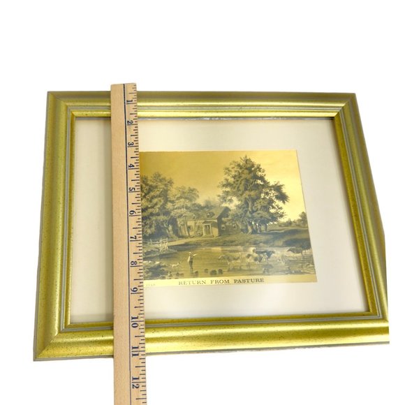 Currier and Ives England Winter in the Country 1974 Vintage Lithograph Foil Prin - Picture 3 of 5